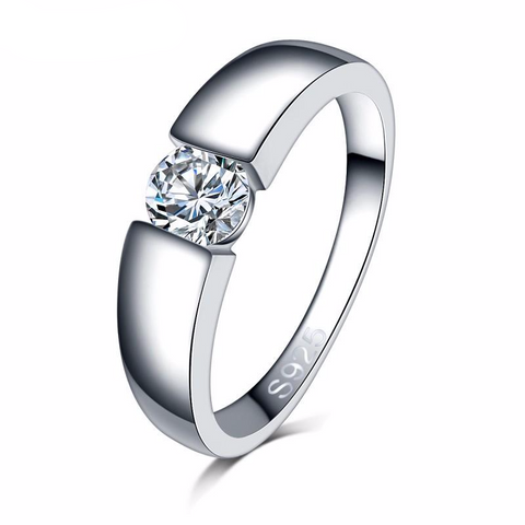 Silvery Diamond Engagement Ring