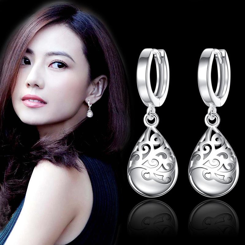 Hallow-out Crystal Drop-down Earrings