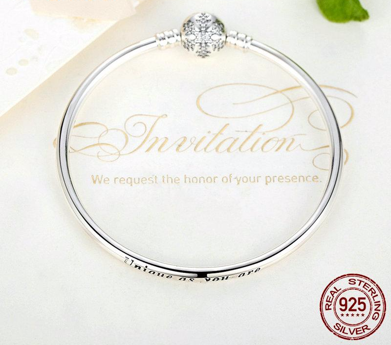 Unique Engrave Snowflake Clasp DIY Bangle