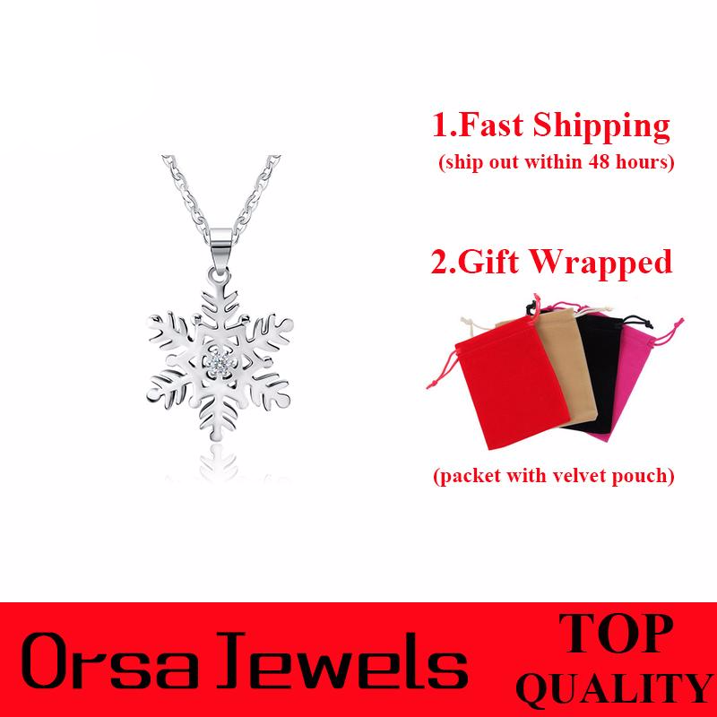 Genuine Silver Snowflake Pendant Necklace