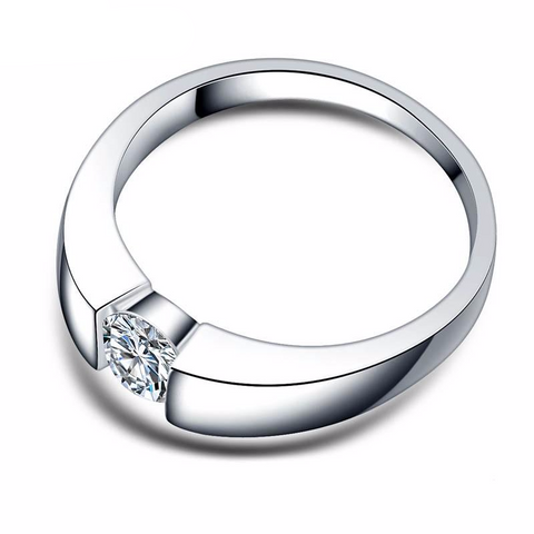 Silvery Diamond Engagement Ring