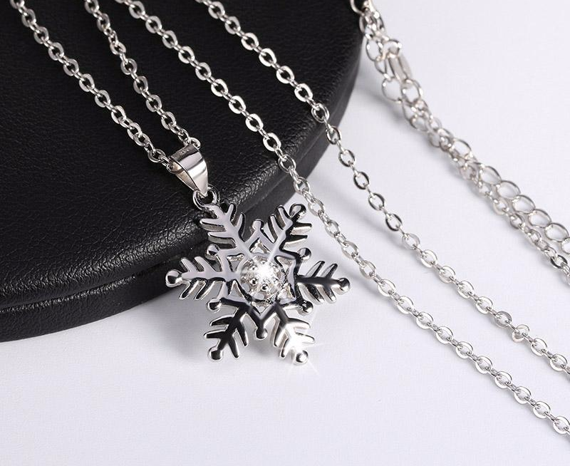 Genuine Silver Snowflake Pendant Necklace