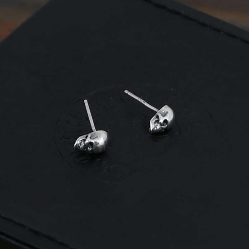 925 Sterling Silver Skull Stud Earrings