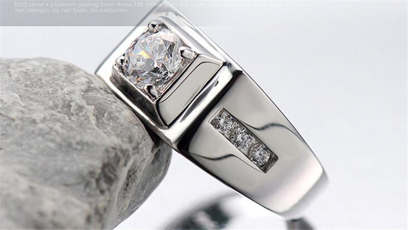 Men's Sterling Silver Rings CZ Ring