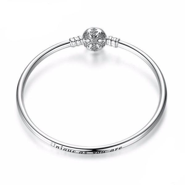 Unique Engrave Snowflake Clasp DIY Bangle