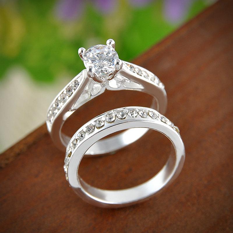 Cushion Cut Crystal Engagement Rings