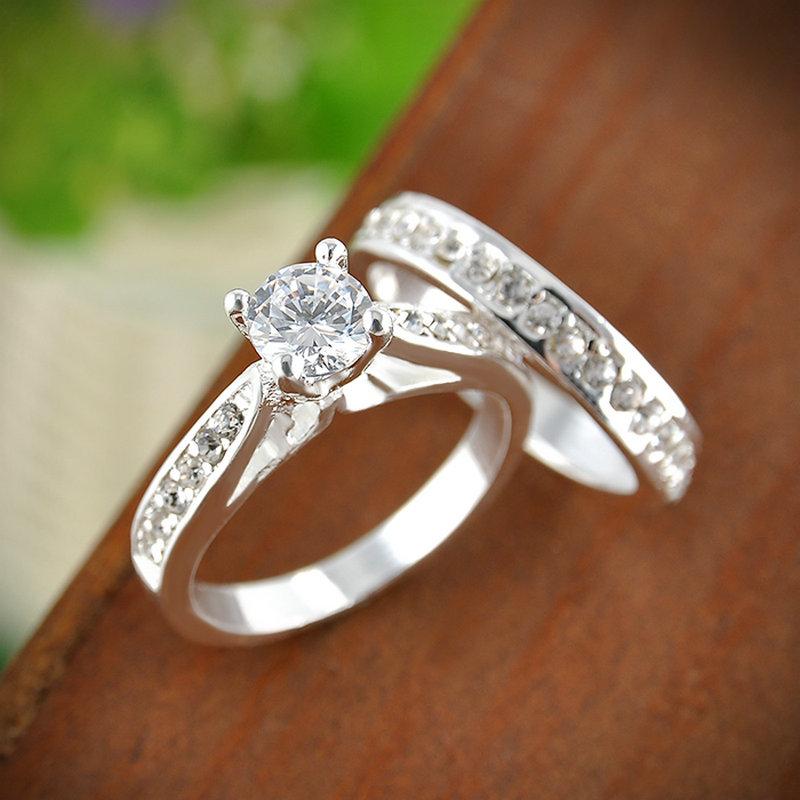 Cushion Cut Crystal Engagement Rings