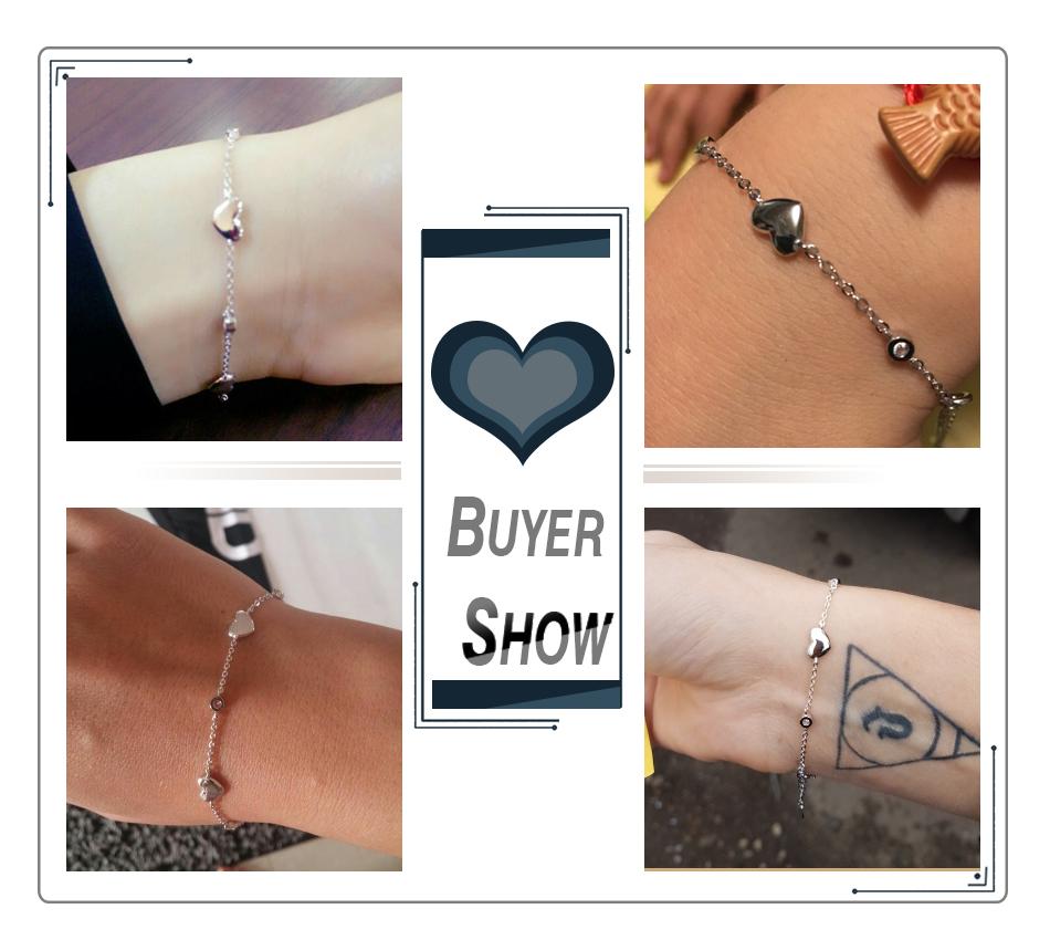 Lovely Heart Charm Silver Bracelet