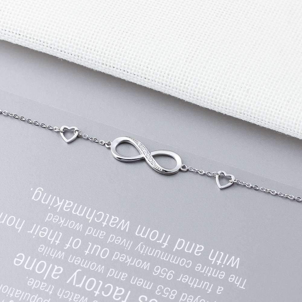 Infinity Love Rhinestone Silver Bracelet