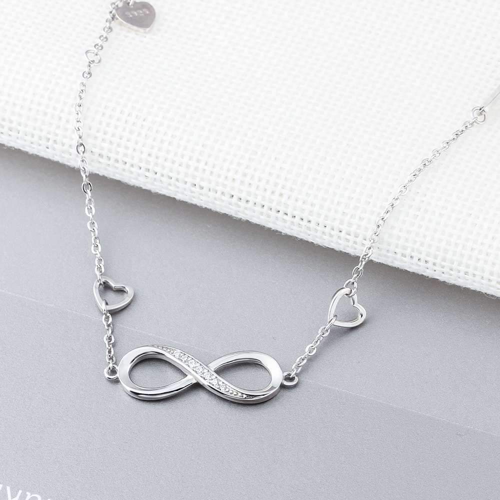 Infinity Love Rhinestone Silver Bracelet