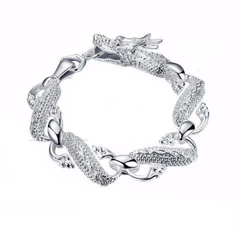 Cool Dragon on Silver Bracelet