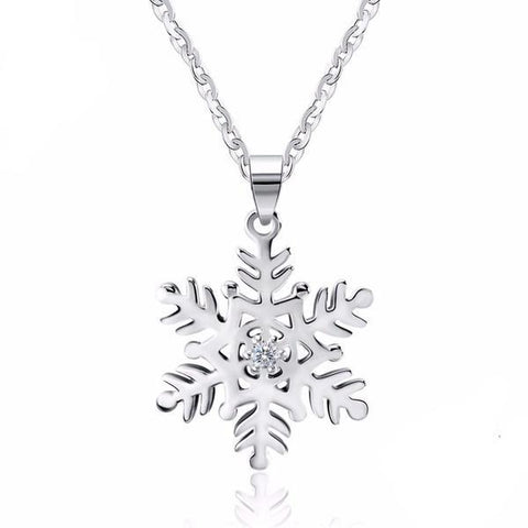 Genuine Silver Snowflake Pendant Necklace