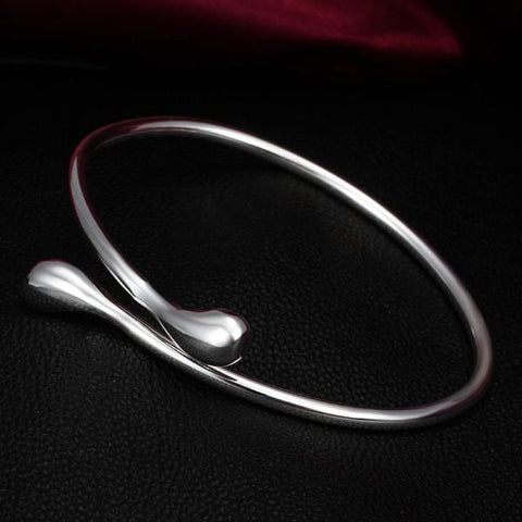 Sterling Silver Round Heads Bangle