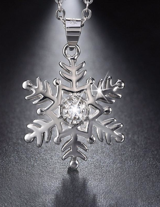 Genuine Silver Snowflake Pendant Necklace