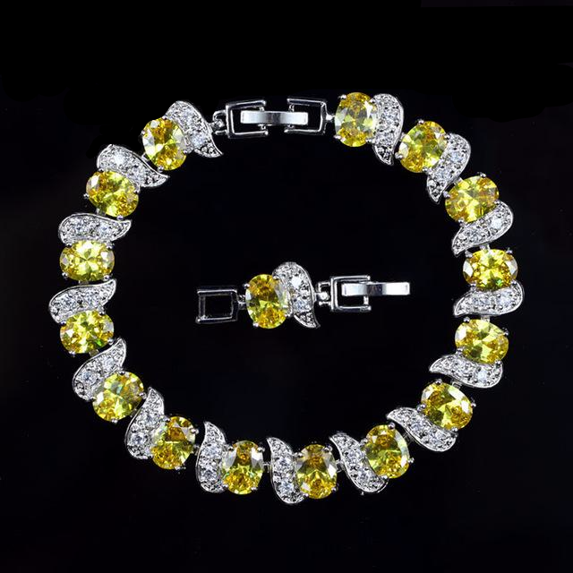 Classy Crystals & Silver Link Bridal Bracelet