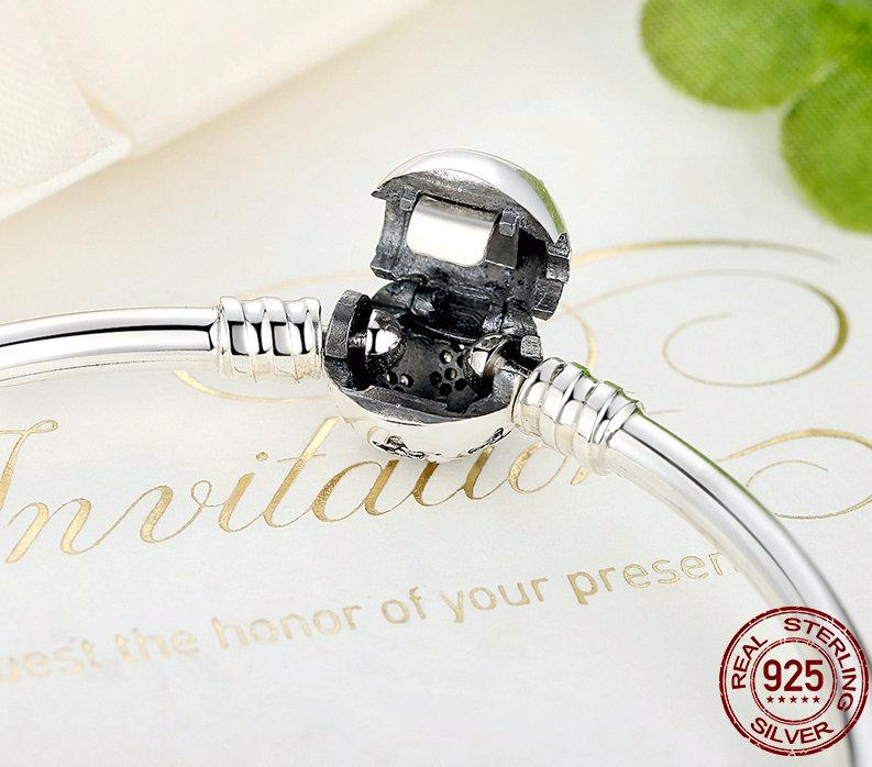 Unique Engrave Snowflake Clasp DIY Bangle